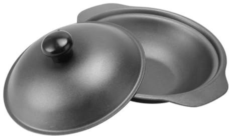 NUOBESTY Cazuela de Hierro Fundido con Tapa para Cocinar Arroz y Pollo Guisado Olla Ecológica sin Revestimiento Resistente Ácidos y Álcalis Ahorro Energético y Retención Uniforme del Calor