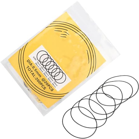 CHICIRIS Joint Torique de Montre, Joints d'étanchéité en Caoutchouc, 200 Pièces, Flexibles et Résistants à l'usure pour Couvercle Arrière de Montre étanche (Anneau étanche de 0,5 mm)