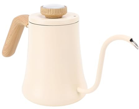 OEBUAFI Svanhals Elektrisk Vattenkokare, Rostfritt Stål kaffe- och Tekokare med Integrerad Termometer för överbryggning, 600 Ml Kapacitet