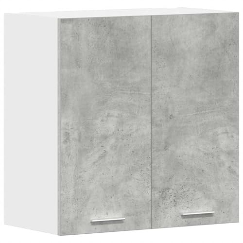 ULUYYUC Armadio sospeso da cucina, grigio cemento, 60 x 31 x 60 cm, in legno dal design moderno, con portata di 60 kg e pratiche porte per cucina, ripostiglio, sala da pranzo