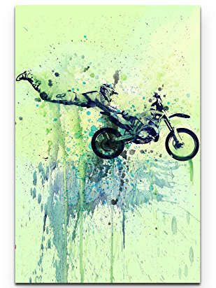 Paul Sinus Art Motocross Jumps 90x60cm auf Leinwand gespannt fertig zum aufhängen