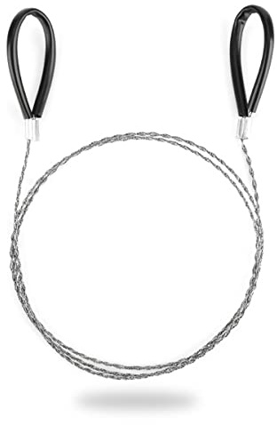 YUTOU Sierra de cadena de mano de 80 cm de acero inoxidable, sierra de alambre de acero, sierra de cadena portátil, para camping, caza, herramienta de supervivencia para madera y plástico