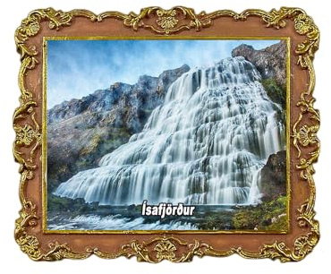 Dynjandi Ísafjörður Island Kühlschrankmagnet 3D Reise Souvenir Dekorative Magnete Kühlschrank Dekoration Magnetaufkleber Craft Collection