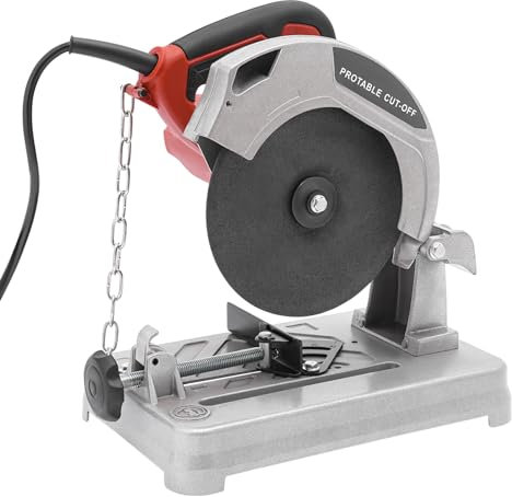 SOLOCJNL Gehrungssäge, 1200W Kappsäge Kapp-Zug-Gehrungssäge Metallkappsäge, 5200 U/min 0-45˚ Gehrung Ø7.3, Sägeblatt Multi-Material-Schneiden Holz, Stahl, Wänden, Böden