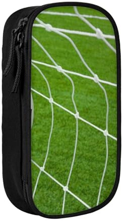 JRBWTDBW Fußball-Federmäppchen für Studenten, Mädchen, Jungen, großes Fassungsvermögen, für Erwachsene, Stiftemäppchen, Büro-Organizer, einfach, langlebig, multifunktionales Federmäppchen, Schwarz ,