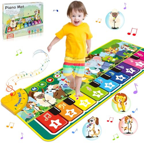 Dromlag Musical Toys for 1 2 3 Year Old Boys Girls, Musical Piano Dance Mats for Kids with 10 Animals Sounds, Early Educational Toddler Toys Birthday Christmas Xmas Gifts for Kids