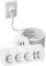 Regleta Enchufe Plano,Ladron Enchufes con Interruptor,Regleta 5 Tomas Conmutable Individualmente,PD20W Enchufe Multiple Pared,Alargador Regletas Enchufes Proteccion Sobretension 2M Cable,Blanco