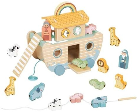 ODG – Arca de Noé de madera con animales – Juego educativo y divertido para niños