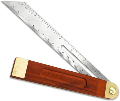 Adjustable Carpentry Square, Bevel Gauge Sliding Bevel Tool with Hardwood Handle, Stainless Steel Blade Ruler T Bevel Angle Finder, Precision Angle Ruler for Carpenter Craftsman Engineer Woodworking