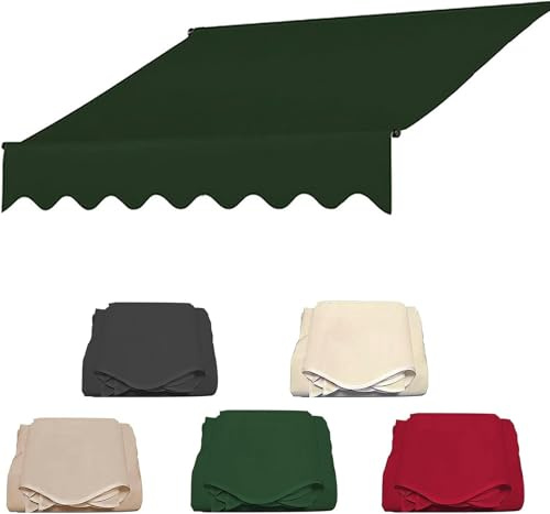 2,5 m Balkonmarkise, Ersatz, wasserdicht, 100 % Polyester, Terrassenüberdachung, kein Bohren, für den Außenbereich, Sonnenschutz, Garten, Schattenabdeckung, Grau, 280 g Stoff