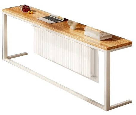 CMYAOYC Heizkörperverkleidung Regal Über Dem Heizkörper– Konsolentisch für Wohnzimmer – Langer Flur- und Sofatisch mit Stahlgestell, Heizkörperabdeckung für Homeoffice(White,80x80x20cm)
