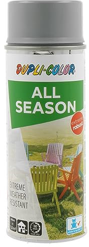 DUPLI-COLOR ALL SEASON RAL 7001 silbergrau glänzend 400 ml, hochwertiges Kunstharz-Farbspray, Schnelltrocknend, Wetterbeständig, Innen- und Außenanwendung