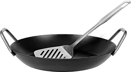 GRÄWE® - Padella Professionale in Ferro forgiato, 28 cm, Bordo Extra Alto