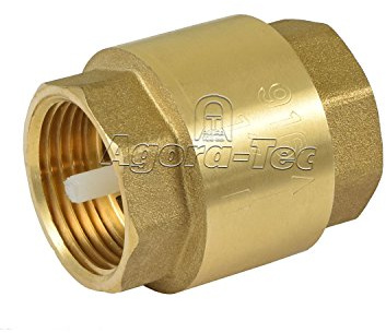Agora-Tec® Messing Rückschlagventil Fußventil 1 Zoll IG/IG | 1 Stück | Material: Messing | 1 Zoll IG/IG (30,3 mm) | Gummidichtung & Kunststoffkegel | für Hauswasserwerke & Kreiselpumpen