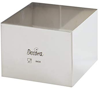 Decora 0063785 TORTENRING QUADRATISCH AUS EDELSTAHL 15 X 15 X H 6 CM