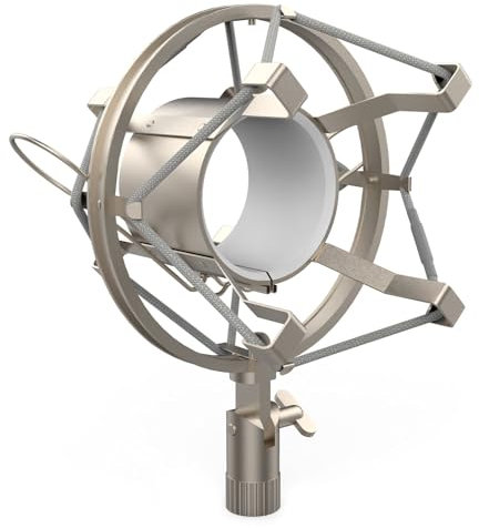Audibax Spider Silver - Shock Mount per Microfono - Spider Antivibrazione a Sospensione per Microfoni da Studio - Clip con Staffa di Montaggio da Diametro 46 a 48 mm - Colore Argento