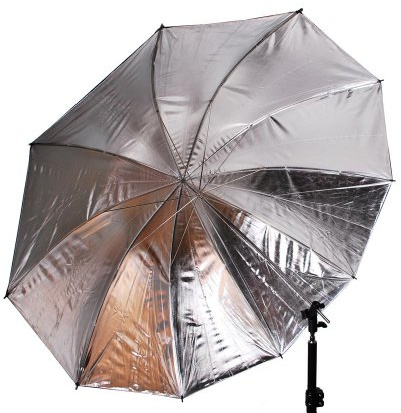 moderntex XXL Reflexschirm Durchmesser 152 cm (60 Zoll), Silber/schwarz