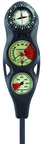 SCUBAPRO 3-Gauge Inline Scuba Diving Console with Pressure Gauge, Depth Gauge, and FS-1.5 Compass, Imperial Display