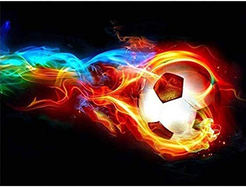YUNLINZI Malen nach Zahlen Kits für Erwachsene Kinder, Malen nach Zahlen ， Feuer Fußball ， 40X50Cm, ​​Yb52272