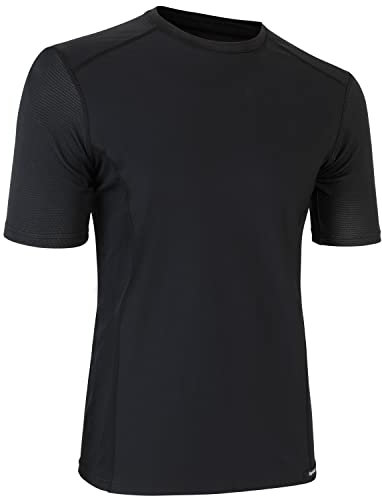 GreppGrab vindavvisande kort ärm funktion-undertröja – luktfri funktion-tröja cykelsport – andas väl svart Small