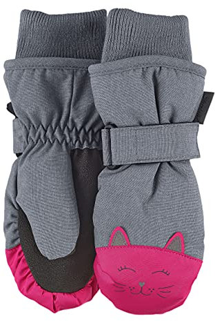 Sterntaler Mädchen Fäustel Katze2 Fäustlinge, Silber Mel, 4