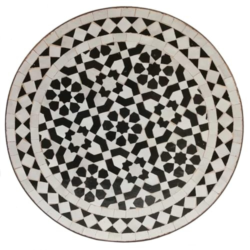 Casa Moro balkongbord runt – trädgårdsbord, mosaikbord, kakelbord | terrassbord, sidobord från Marrakech Marocko Ø 45 cm