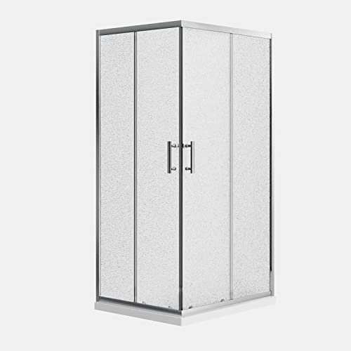 Box doccia 70x120 angolare scorrevole h190 vetro temperato opaco 6mm trattamento anticalcare maniglia in acciaio inox 304 mod. Tenerife