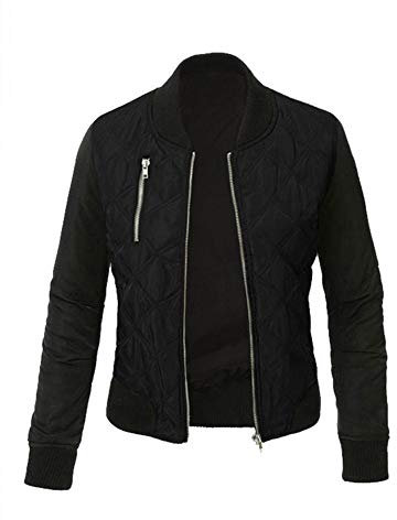 YILEEGOO Damen-Jacke, leger, langärmelig, mit Reißverschluss, Mäntel, Sport, Fahrrad, Mantel, Outdoor, Spring Bke Jacke, Mäntel, Schwarz , 42
