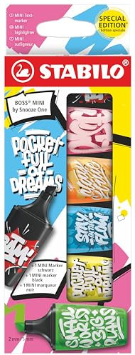 STABILO Pennarello boss mini fluorescente by snooze one astuccio da 6 pezzi colori assortiti