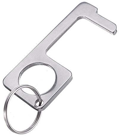 Portable Press Elevator Tool Hands Free Door Opener Antimicrobial No Touch Contactless Handle Key with Corkscrew - D