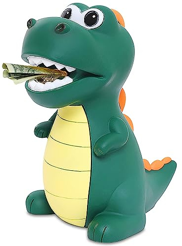 Lakpopya Dinosaurier Spardose fur Kinder, Groß Dino Sparschwein für Mädchen Jungen, Spardosen aus Sicheres PVC-Material für Dekoration des Kinderzimmers/Geschenk/Spielzeug/Taufgeschenke (Grün)