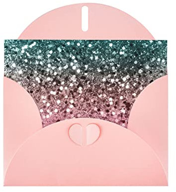 Pinke Glitzer-Grußkarten mit Umschlägen, blanko, Geburtstagskarte, Muttertagskarte, Hochzeit, Dankeskarten, Babyparty, Dankeskarten – niedliche Blanko-Notizkarten – für alle Anlässe