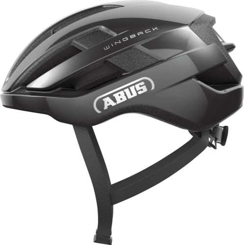 ABUS Rennradhelm WingBack – einfacher Roadhelm für sportliches Fahren im Alltag und in der Freizeit – für Erwachsene und Jugendliche – Dunkelgrau, Größe S