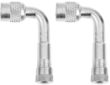 JNNJ 2 Piezas Extensión Universal Válvula De Neumático, Extensión Vástago Válvula Neumáticos Adaptador, Extensión Vástago Válvula Adaptador Latón, para Coche Motocicleta Bicicleta Camión(Plata/90)