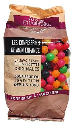 AUZIER CHABERNAC Bonbons Roule Roule billes aromatisée aux fruits - Confiserie de Tradition : (Sac 500g : Lot de 1.)