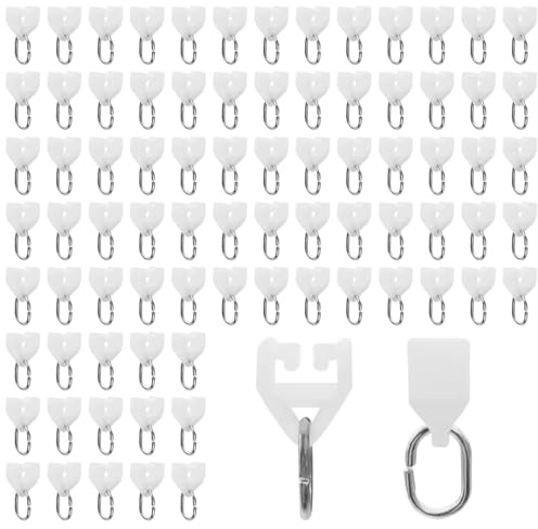 YOYEAH 80 Rotoli per Tende Con Ganci a Rulli Silenziosi in Plastica, per Doccia, Divisori e Molto Altro