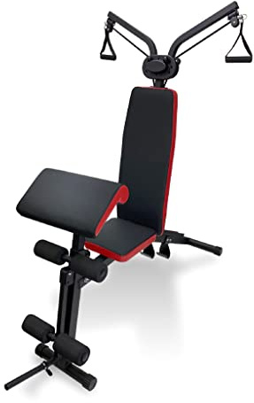 Leiv Multifunktionaler Krafttrainer - Kurzhantel-Trainingsstation mit verstellbaren Pulley-Armen, Rückenlehne und Curl-Pult - für vielseitige Workouts