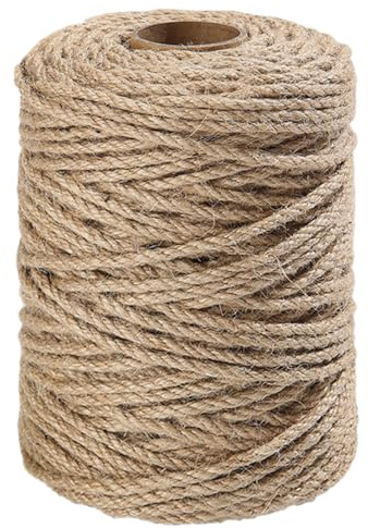 Vanhench ​​​​​​​​Jute Rope 4mmX120FT, ​​Rope for Crafts Projects Cat Scratcher Scratching Post Tree Gift Wrapping Arts & Crafts Home Decoration Packing Material Christmas Twine Bulk Heavy-Duty (Brown)