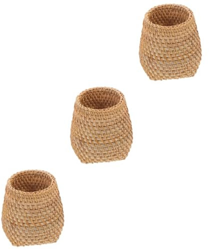 VILLCASE 3stücke Rattan Woven Stifthalter Für Schreibtisch Robuster Bleistifthalter Mit Großer Kapazität Natürlicher Look Für Schreibwaren Und Kosmetik Für Büro Und Zuhause