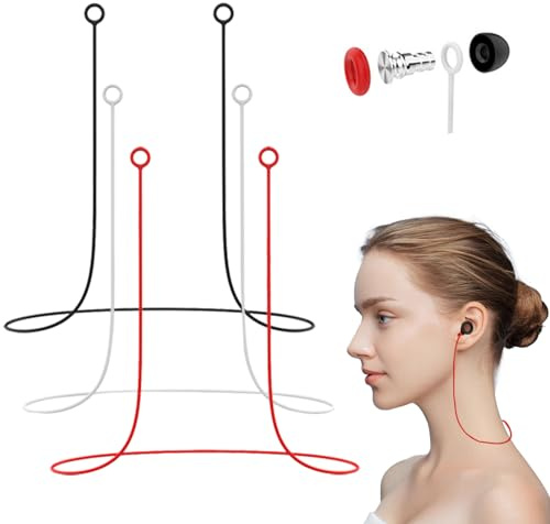 KASESSS 3 Pcs Earplugs Connector Cord, Silicone Link Cord for Earplugs with Removable Tips, Ear Plugs Lanyard Anti-Loss Cord for Loop Earplugs Accessories for Preventing Earplugs from Falling