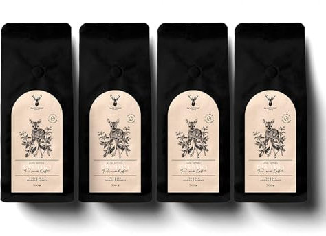 Black Forest Coffee Crema, Arabica & Robusta Kaffeebohnen 2kg, ungemahlen, für Kaffee-Vollautomat und Siebtäger, Aromanoten von Schokolade und gerösteten Mandeln, Starker Geschmack, Intensität 9/10