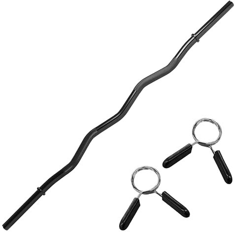 wuuhoo® Curl Franco barbell, 120 cm / 140 cm SZ barbell hasta 90 kg, barbell con soporte para disco olímpico de 30 mm, barra curl con mango moleteado Negra de 120 cm