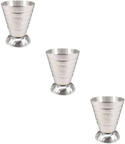 Alipis 3piezas Copa Medidora Inoxidable De Onzas y Jigger De Cóctel Multifuncional Para Medición Precisa De Bebidas Bar