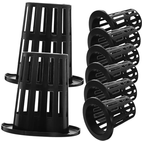 Panier Hydroponique Noir en Plastique, Pots en Filet pour Semis, 50 Pièces