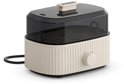 Princess Eierkocher, 6 Eier Kapazität, 300W, Messbecher für Weich/Mittel/Hart, Abschaltautomatik, BPA-frei, Dampfdeckel, Abnehmbarer Einsatz, Einfache Reinigung, 262047