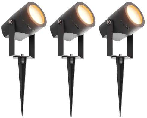 Ledvion Lot de 3 LED Extérieur Spot IP44 GU10 1W orientable sans ampoule | Pour jardin terrasse allee entree massifs et eclairage exterieur decoratif