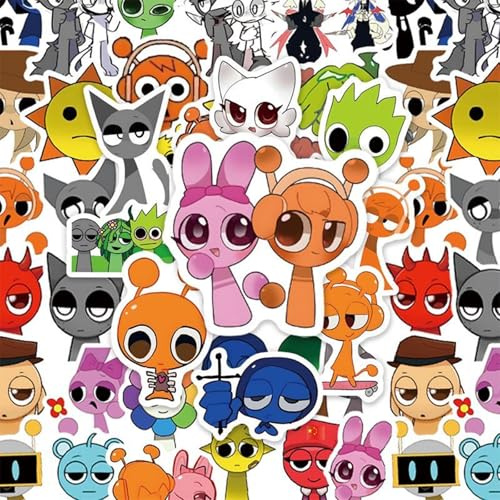 190PCS Sprunky Stickers, Waterproof Removable Gaming Cartoon Anime Stickers for Boys and Girls,Water Bottles Laptops Phones Suitcase, Children's Sprunky Game Stickers for Fans Favors