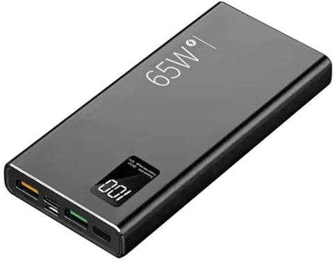 Power Bank 65W Caricabatterie portatile 30000Mah, PD 20W QC3.0 Batteria esterna a ricarica rapida con display LED, alimentazione di emergenza per telefono cellulare