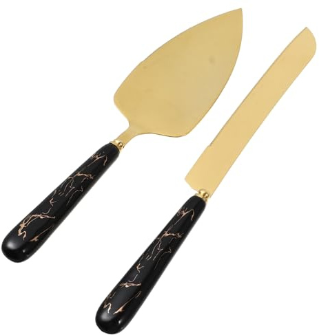 Uonlytech Set Ustensiles Pâtisserie Acier Inoxydable Spatule Gâteau Ergonomique Antidérapante et Coupe-pizza Polyvalent pour Découpe et Service Pâtisseries Fromages et Pains
