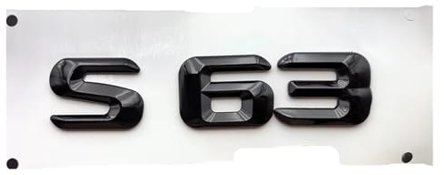 3D-ABS-Chrom-Logo S63-Buchstaben, Kofferraum-Emblem, Abzeichen, Aufkleber, kompatibel mit S63 AMG W222 W221 C217 S63, Aufkleber, Zubehör(Glossy Black 14-16)